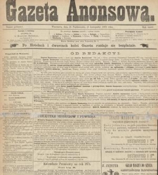 Gazeta Anonsowa. 1873, Numer próbowy