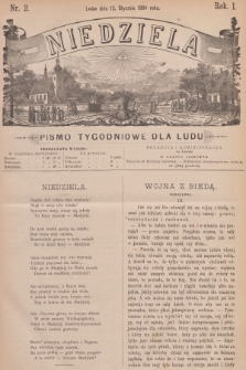 Niedziela : pismo tygodniowe dla ludu. R.1, 1884, nr 2