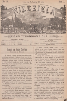 Niedziela : pismo tygodniowe dla ludu. R.1, 1884, nr 16