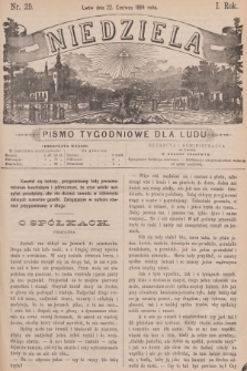 Niedziela : pismo tygodniowe dla ludu. R.1, 1884, nr 25