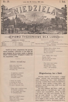 Niedziela : pismo tygodniowe dla ludu. R.1, 1884, nr 26