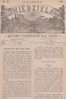 Niedziela : pismo tygodniowe dla ludu. R.1, 1884, nr 33
