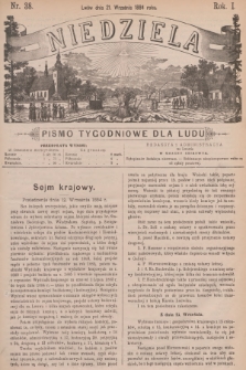 Niedziela : pismo tygodniowe dla ludu. R.1, 1884, nr 38