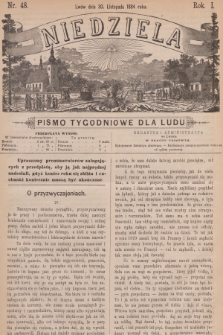 Niedziela : pismo tygodniowe dla ludu. R.1, 1884, nr 48