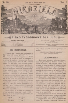 Niedziela : pismo tygodniowe dla ludu. R.1, 1884, nr 50