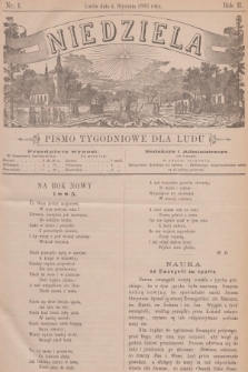 Niedziela : pismo tygodniowe dla ludu. R.2, 1885, nr 1