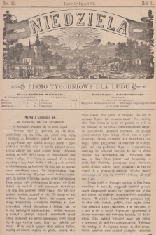 Niedziela : pismo tygodniowe dla ludu. R.2, 1885, nr 29