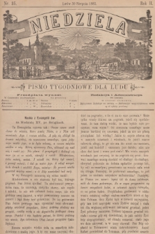 Niedziela : pismo tygodniowe dla ludu. R.2, 1885, nr 35