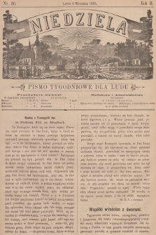 Niedziela : pismo tygodniowe dla ludu. R.2, 1885, nr 36