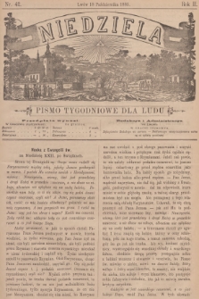 Niedziela : pismo tygodniowe dla ludu. R.2, 1885, nr 42