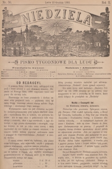Niedziela : pismo tygodniowe dla ludu. R.2, 1885, nr 50