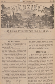 Niedziela : pismo tygodniowe dla ludu. R.2, 1885, nr 52