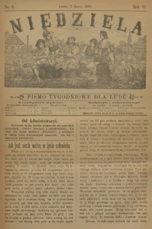 Niedziela : pismo tygodniowe dla ludu. R.6, 1889, nr 9