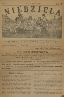 Niedziela : pismo tygodniowe dla ludu. R.7, 1890, nr 2