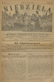 Niedziela : pismo tygodniowe dla ludu. R.7, 1890, nr 5