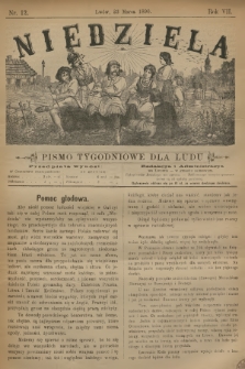 Niedziela : pismo tygodniowe dla ludu. R.7, 1890, nr 12