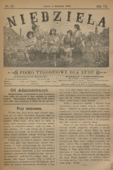 Niedziela : pismo tygodniowe dla ludu. R.7, 1890, nr 14