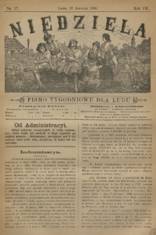 Niedziela : pismo tygodniowe dla ludu. R.7, 1890, nr 17