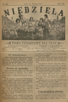 Niedziela : pismo tygodniowe dla ludu. R.7, 1890, nr 38