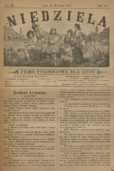 Niedziela : pismo tygodniowe dla ludu. R.7, 1890, nr 39