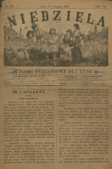Niedziela : pismo tygodniowe dla ludu. R.7, 1890, nr 48