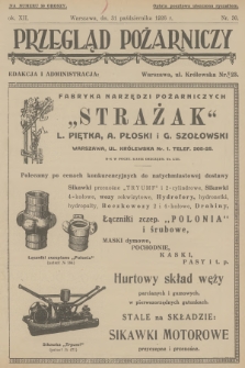 Przegląd Pożarniczy : organ Głównego Związku Straży Pożarnych Rzeczypospolitej Polskiej. R.12, 1926, № 30