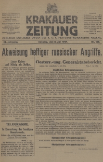 Krakauer Zeitung : zugleich amtliches Organ des K. U. K. Festungs-Kommandos Krakau. 1917, nr 188