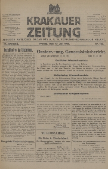 Krakauer Zeitung : zugleich amtliches Organ des K. U. K. Festungs-Kommandos Krakau. 1917, nr 193