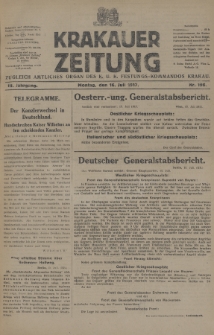 Krakauer Zeitung : zugleich amtliches Organ des K. U. K. Festungs-Kommandos Krakau. 1917, nr 196