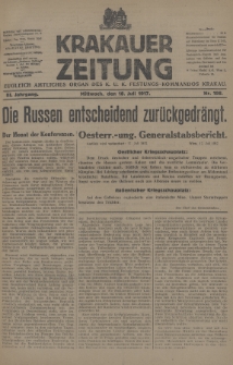 Krakauer Zeitung : zugleich amtliches Organ des K. U. K. Festungs-Kommandos Krakau. 1917, nr 198
