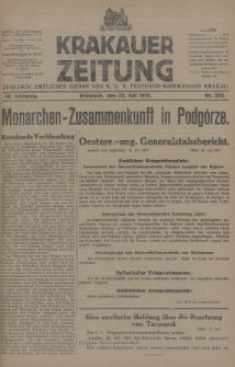 Krakauer Zeitung : zugleich amtliches Organ des K. U. K. Festungs-Kommandos Krakau. 1917, nr 205