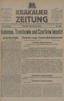 Krakauer Zeitung : zugleich amtliches Organ des K. U. K. Festungs-Kommandos Krakau. 1917, nr 208