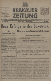 Krakauer Zeitung : zugleich amtliches Organ des K. U. K. Festungs-Kommandos Krakau. 1917, nr 214