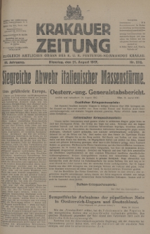 Krakauer Zeitung : zugleich amtliches Organ des K. U. K. Festungs-Kommandos Krakau. 1917, nr 232