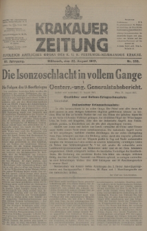 Krakauer Zeitung : zugleich amtliches Organ des K. U. K. Festungs-Kommandos Krakau. 1917, nr 233