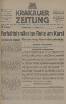 Krakauer Zeitung : zugleich amtliches Organ des K. U. K. Festungs-Kommandos Krakau. 1917, nr 237