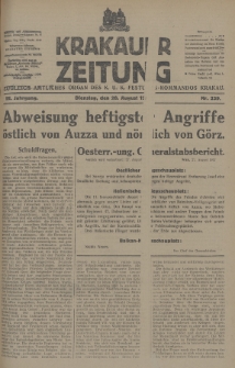 Krakauer Zeitung : zugleich amtliches Organ des K. U. K. Festungs-Kommandos Krakau. 1917, nr 239