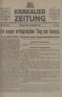 Krakauer Zeitung : zugleich amtliches Organ des K. U. K. Festungs-Kommandos Krakau. 1917, nr 243