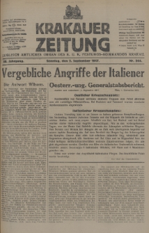 Krakauer Zeitung : zugleich amtliches Organ des K. U. K. Festungs-Kommandos Krakau. 1917, nr 244