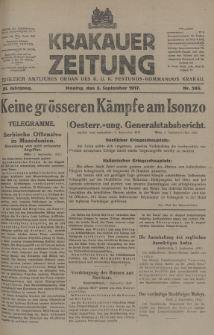 Krakauer Zeitung : zugleich amtliches Organ des K. U. K. Festungs-Kommandos Krakau. 1917, nr 245