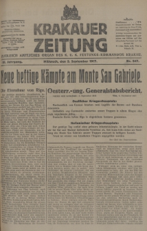 Krakauer Zeitung : zugleich amtliches Organ des K. U. K. Festungs-Kommandos Krakau. 1917, nr 247