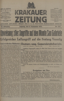 Krakauer Zeitung : zugleich amtliches Organ des K. U. K. Festungs-Kommandos Krakau. 1917, nr 250