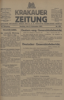 Krakauer Zeitung : zugleich amtliches Organ des K. U. K. Festungs-Kommandos Krakau. 1917, nr 251