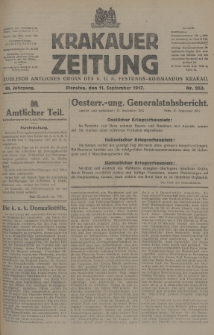 Krakauer Zeitung : zugleich amtliches Organ des K. U. K. Festungs-Kommandos Krakau. 1917, nr 253