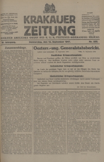 Krakauer Zeitung : zugleich amtliches Organ des K. U. K. Festungs-Kommandos Krakau. 1917, nr 255