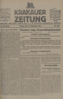 Krakauer Zeitung : zugleich amtliches Organ des K. U. K. Festungs-Kommandos Krakau. 1917, nr 256