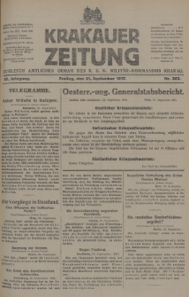 Krakauer Zeitung : zugleich amtliches Organ des K. U. K. Militär-Kommandos Krakau. 1917, nr 263