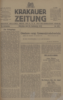 Krakauer Zeitung : zugleich amtliches Organ des K. U. K. Militär-Kommandos Krakau. 1917, nr 267