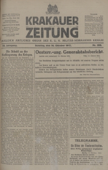 Krakauer Zeitung : zugleich amtliches Organ des K. U. K. Militär-Kommandos Krakau. 1917, nr 286