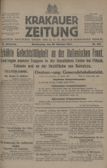 Krakauer Zeitung : zugleich amtliches Organ des K. U. K. Militär-Kommandos Krakau. 1917, nr 297